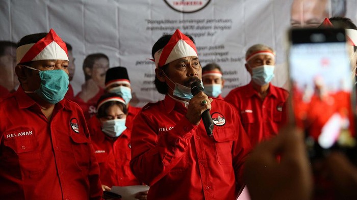 Relawan Sigap (Siap Ganjar Presiden) mendeklarasikan dukungan untuk Ganjar Pranowo maju Pilpres 2024.  Deklarasi dilakukan di Jakarta.