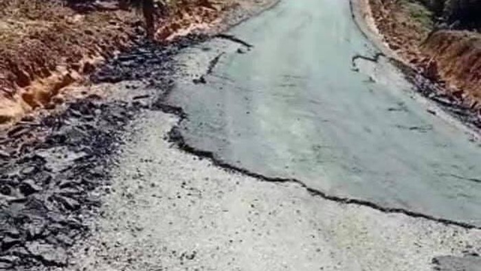 Viral jalan di Sumut rusak padahal baru dibangun (dok. Istimewa)