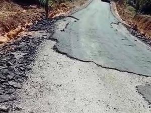 Viral Jalan Rp 24 M di Sumut Baru Diperbaiki Sudah Rusak Lagi, Gubsu Emosi