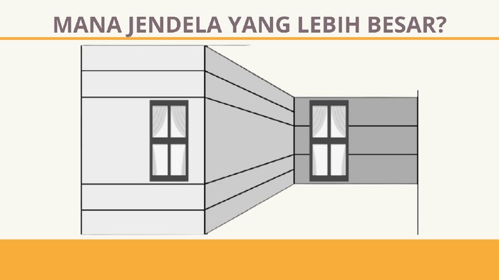 Kira-kira dari gambar ini, jendela mana yang lebih besar.