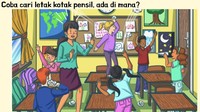 Sepertinya kelas ini lagi berantakan, tapi coba deh kalian tebak di mana letak kotak pensil?