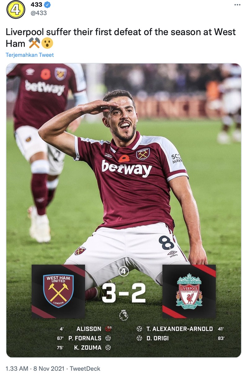 Meme West Ham United vs Liverpool