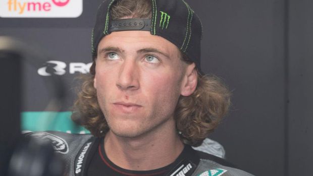 ASSEN, NETHERLANDS - JUNE 25: Darryn Binder of South Africa and Petronas Sprinta Racing looks on in box during the MotoGP of Netherlands - Free Practice at TT Circuit Assen on June 25, 2021 in Assen, Netherlands. (Photo by Mirco Lazzari gp/Getty Images)