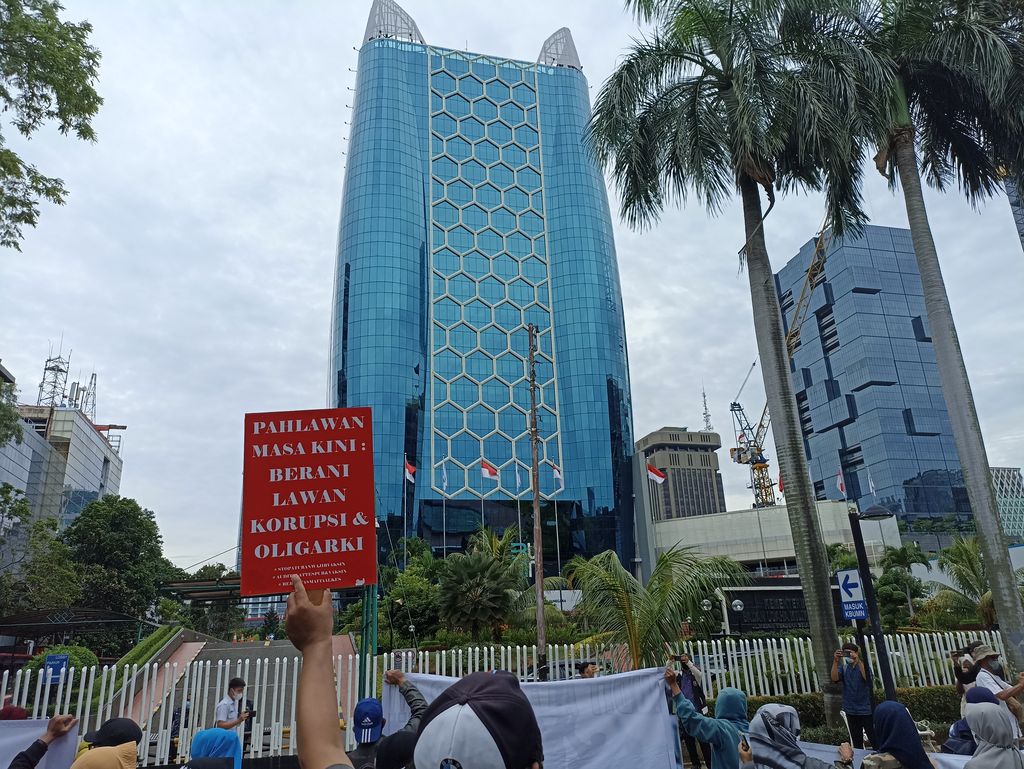 Demo di depan kantor Kementerian BUMN (Wildan-detikcom)