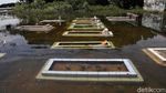 Melihat Makam-makam yang Terendam Banjir Rob di Kabupaten Bekasi