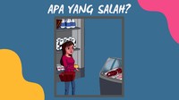 Wanita ini sedang berbelanja di supermarket.