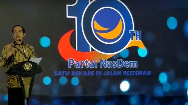 Jokowi di acara HUT 10 NasDem (Dok. Youtube Partai NasDem)