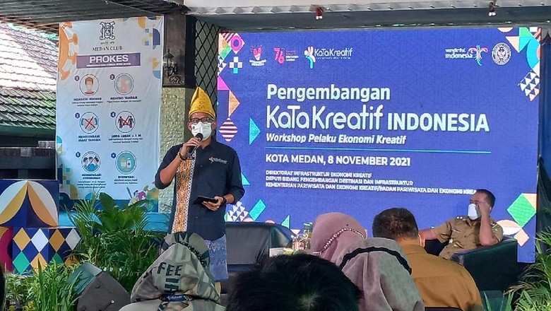 Sandiaga Uno Sandiaga Uno di acara KaTa Kreatif Indonesia di Medan (8/11).
