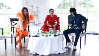 Titi DJ, Ashanty dan Eka Gustiwana di dalam acara perilisan single terbaru mereka yakni Superwoman di Hotel Grand Sahid, Jakarta Pusat pada Kamis (11/11). Pool/Noel/detikFoto