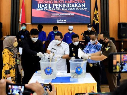 Upaya penyelundupan sabu dari Malaysia ke Sulsel digagalkan aparat gabungan. Upaya penyelundupan itu melibatkan 2 orang napi Lapas Tarakan. (dok Istimewa)