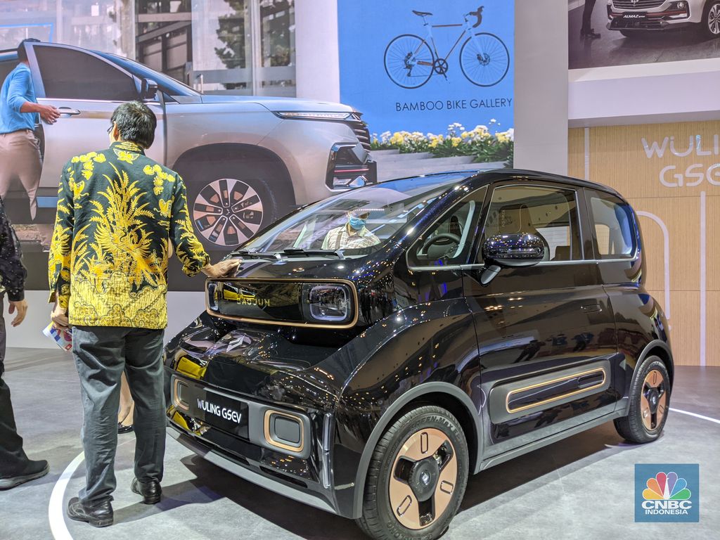Wulling Motors memperkenalkan konsep yang akan menjadi dasar pembuatan mobil listrik mungil untuk pasar Indonesia. (CNBC Indonesia/Ferry Sandi)