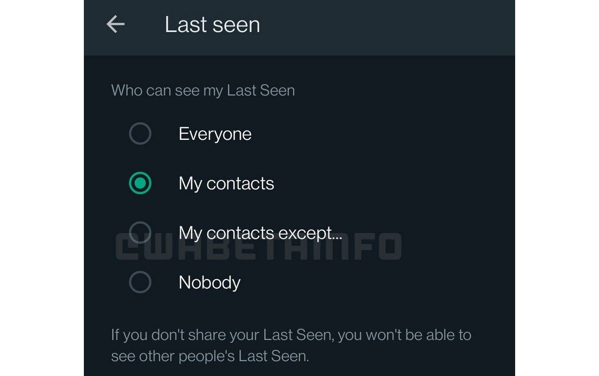 WhatsApp puede ocultar lo que vio por última vez a algunas personas
