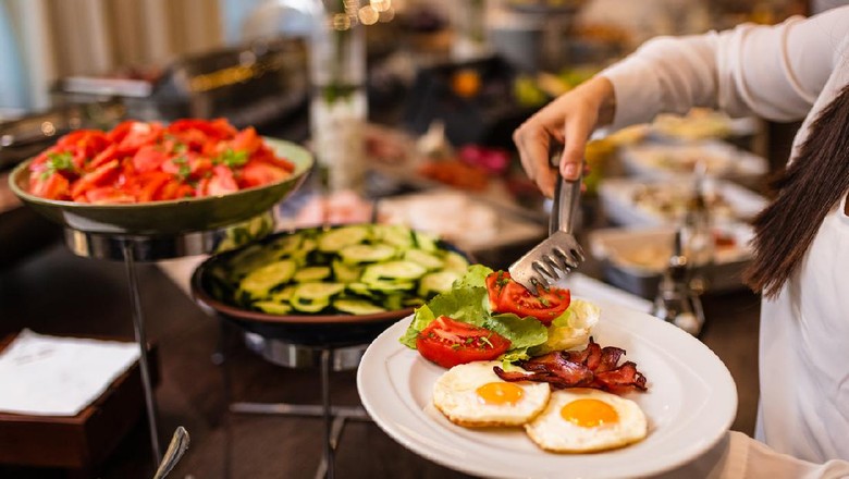 Ilustrasi sarapan di hotel Ilustrasi sarapan di hotel