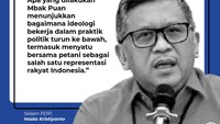 Sekjen PDIP Hasto Kristiyanto membela Puan. Menurut Hasto apa yang dilakukan Puan adalah bukti bahwa Puan menyatu dengan rakyat.
