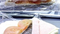 Isian sandwich berupa smoked beef berlapis pasti menarik hati. Sayangnya saat dibuka sandwich ini justru menyakitkan hati. Daging berlapisnya ternyata hanya tipuan! Foto: Istimewa