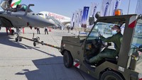 Jet tempur Prancis Dassault Rafale ikut ambil bagian di Dubai Air Show.