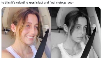 Senang hari ini ada MotoGP Valencia, tapi sedih karena ini balapan terakhir Rossi. Foto: (Twitter)