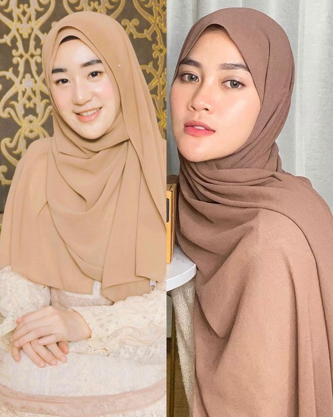 Dalam kesehariaannya, Larissa Chou dan Henny Rahman dikenal sebagai influencer hijab populer. Gaya mereka pun kerap menjadi sorotan hijabers yang menjadi pengikutnya di Instagram. Seperti pada foto ini hijab pashmina menjadi gaya andalan Larissa Chou dan Henny Rahman. Larissa membentuk hijab pashmina dengan gaya dua layer dan disampirkan ke depan. Sedangkan Henny membentuk hijab pashmina dengan gaya simpel dengan menyampirkan ke kiri, dengan satu jarum pentul di bawah dagu. Foto: Dok. Instagram @larissachou & @hennyyrahman.