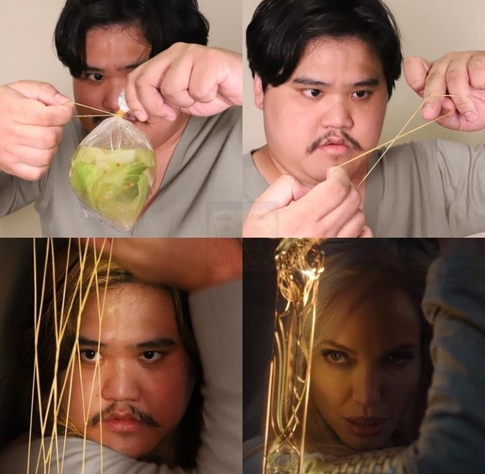 Cosplay pakai Makanan Berkonsep 'Low Budget', Pria Ini Cosplay Tokoh Kartun Pakai Makanan