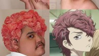 Anime berjudul Tokyo Revenger viral diperbincangkan. Meniru sosok Akkun dalam anime tersebut, netizen ini gunakan jeruk bali sebagai ciri khas rambut merah karakter Akkun. Foto: Instagram/lowcostcosplayth