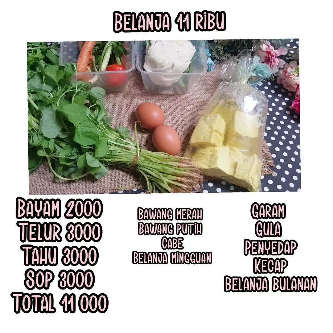 Emak-emak Ini Tunjukkan Trik Belanja Rp 11 Ribu Sehari sampai Rp 70 Ribu Seminggu