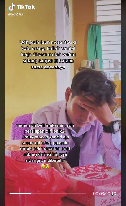 Nyesek! Sudah Beli Makanan untuk Dewan Sidang Skripsi, Jadwal Sidang Batal
