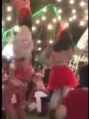 Screenshot video viral waria berpakaian terbuka tampil di Binjai Milenial Market (dok. Istimewa)