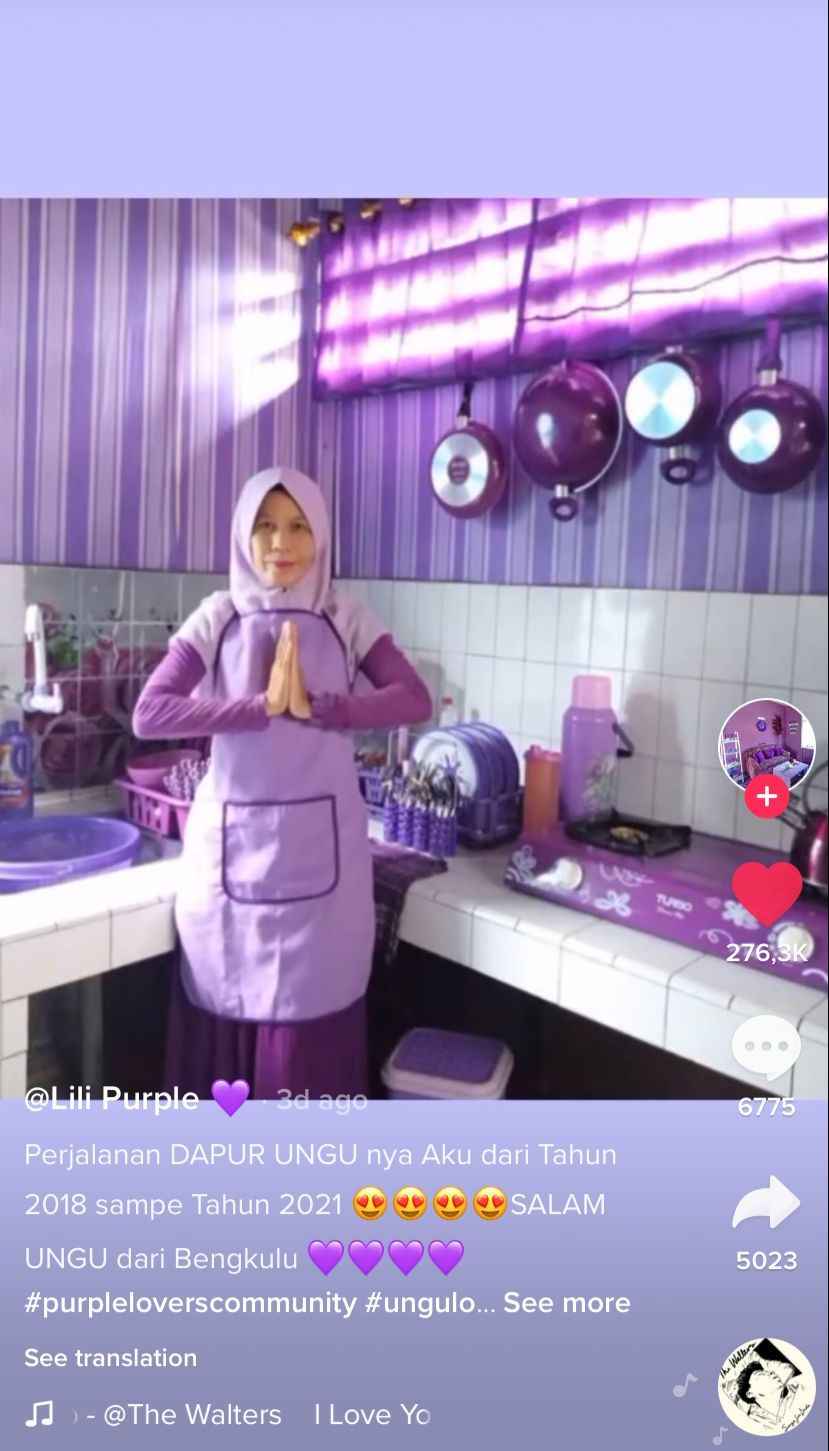 Viral Penampakan Dapur Cantik Serba Ungu di Bengkulu, Ini Kisahnya