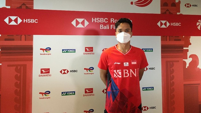 Anthony Ginting jelang berduel di Indonesia Masters 2021 di Nusa Dua, Bali.