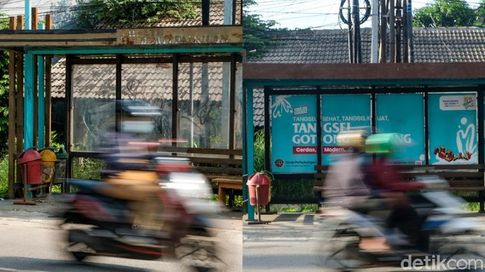 Halte di Pamulang Tangsel Sudah Ditata, Tolong Dirawat Ya! Pemkot Tangsel sudah menata halte di Pamulang yang dulunya tidak terawat. Buat warga, jangan sampai dirusak ya!
