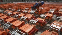 Pembangunan stadion berkapasitas 82.000 penonton yang ditargetkan selesai pada akhir 2021 itu berdasarkan data per 15 November 2021 telah mencapai 83,22 persen.