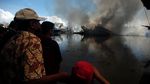 Penampakan Belasan Kapal Nelayan yang Terbakar di Tegal
