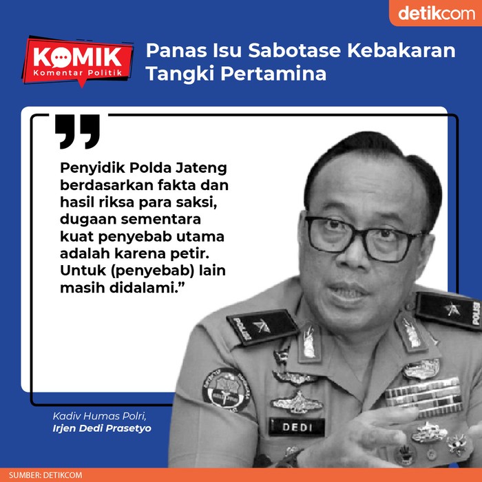 Panas Isu Sabotase Kebakaran Tangki Pertamina (Tim Infografis) Panas Isu Sabotase Kebakaran Tangki Pertamina (Tim Infografis)