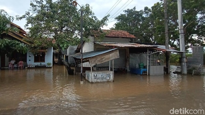 Penampakan banjir di Desa Jojo, Kecamatan Mejobo, Kudus per Kamis (18/11/2021) pukl 17.19 WIB