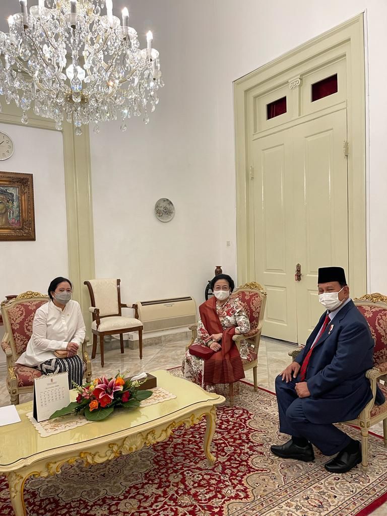 Pertemuan Megawati dan Prabowo dibikin hangat kedatangan Puan Maharani (Dok. PDIP).