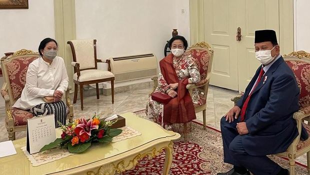 Pertemuan Megawati dan Prabowo dibikin hangat kedatangan Puan Maharani (Dok. PDIP).