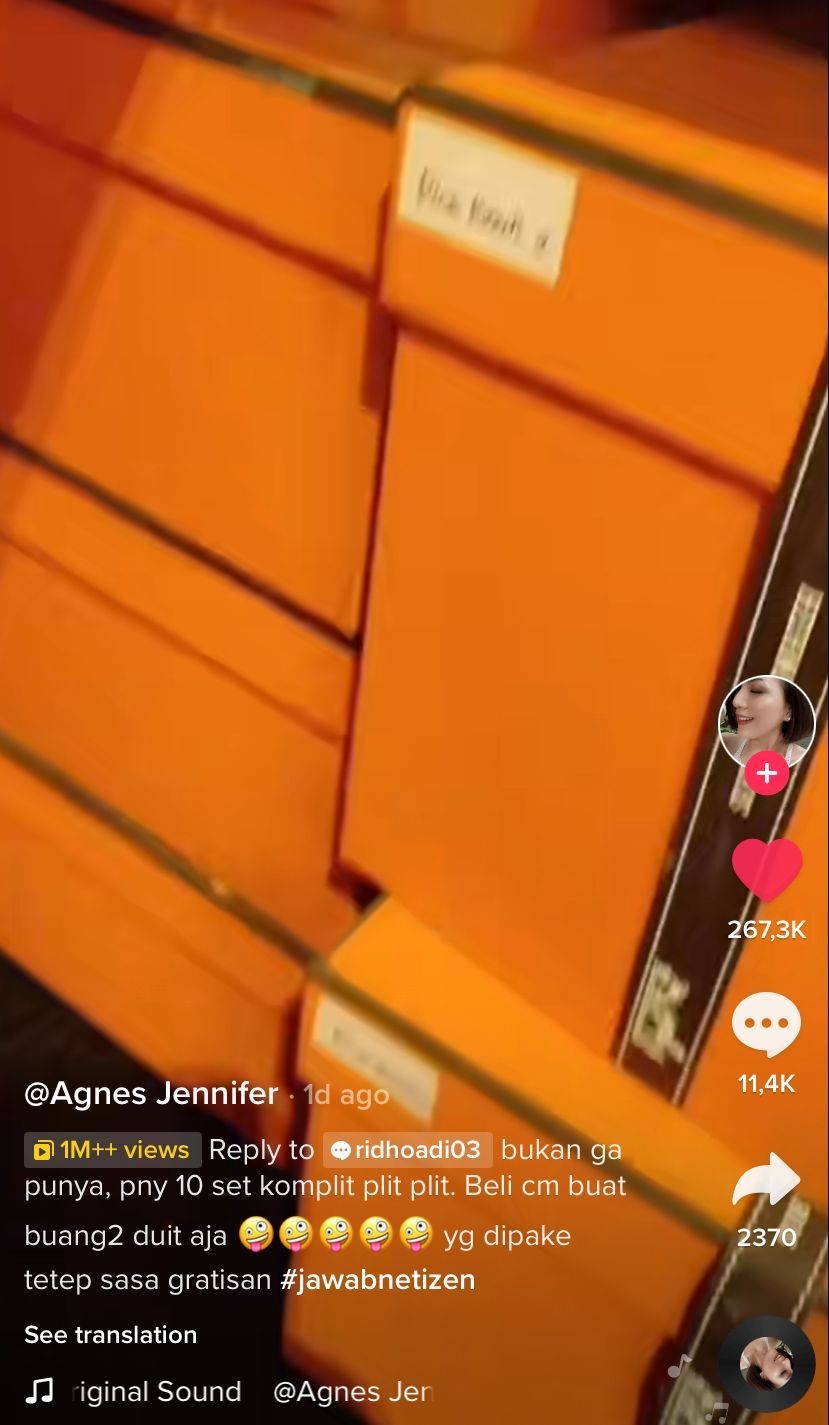 'Crazy Rich' Agnes Jennifer Balas Telak Netizen yang Sindir Piring Micin Miliknya