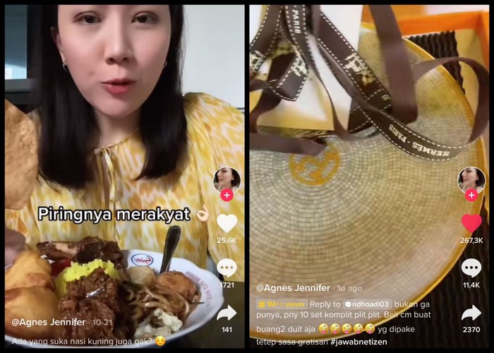 Crazy Rich Agnes Jennifer Balas Telak Netizen yang Sindir Piring Micin Miliknya