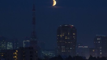 Gerhana Bulan sebagian di Tokyo, Jepang. Foto: Associated Press