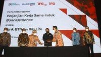 Kedua perusahaan bersepakat untuk menjalin kerjasama jangka panjang terkait penjualan produk asuransi jiwa yang dijual melalui saluran distribusi (distribution channels) milik BTN. Dengan begitu, anak usaha IFG Holding ini diharapkan kedepannya bisa menjadi mitra strategis bagi BTN pada saat menjual produk asuransi.