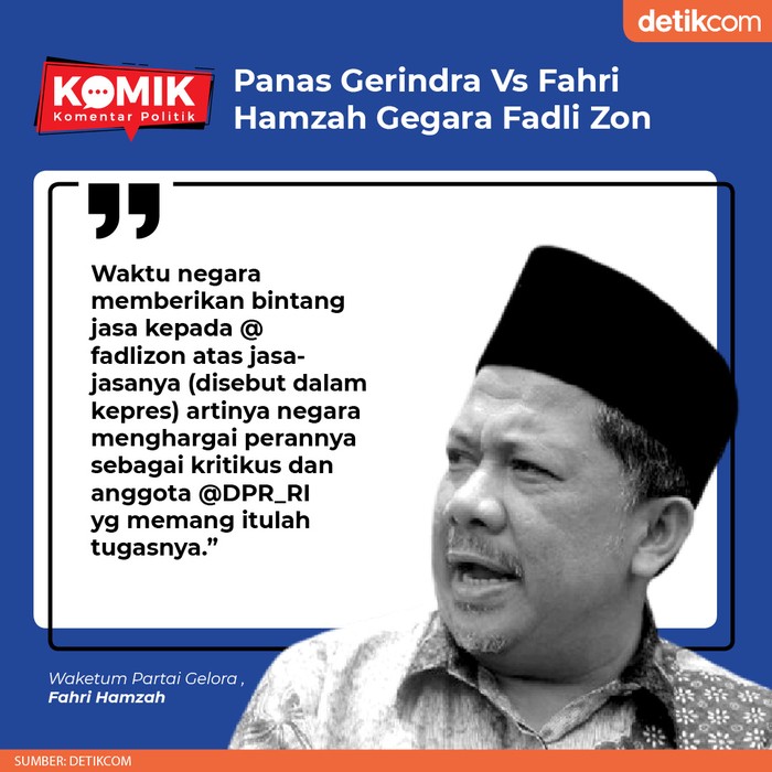 Panas Gerindra Vs Fahri Hamzah Gegara Fadli Zon (Tim Infografis detikcom)
