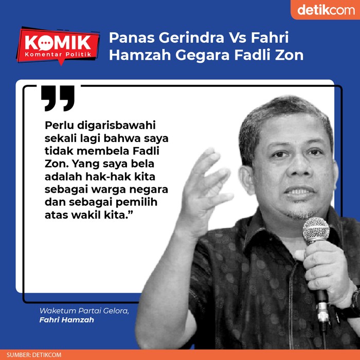 Panas Gerindra Vs Fahri Hamzah Gegara Fadli Zon (Tim Infografis detikcom)