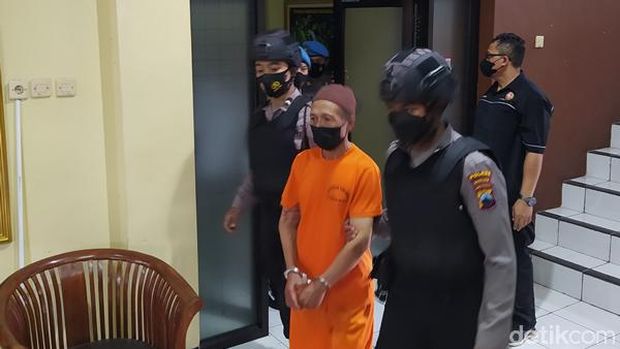 Polres Magelang jumpa pers kasus pembunuhan dengan korban pedagang sayur, Jumat (19/11/2021).