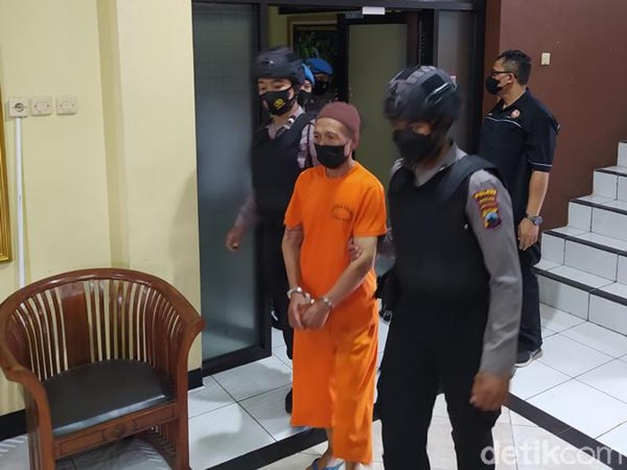 Polres Magelang jumpa pers kasus pembunuhan dengan korban pedagang sayur, Jumat (19/11/2021).
