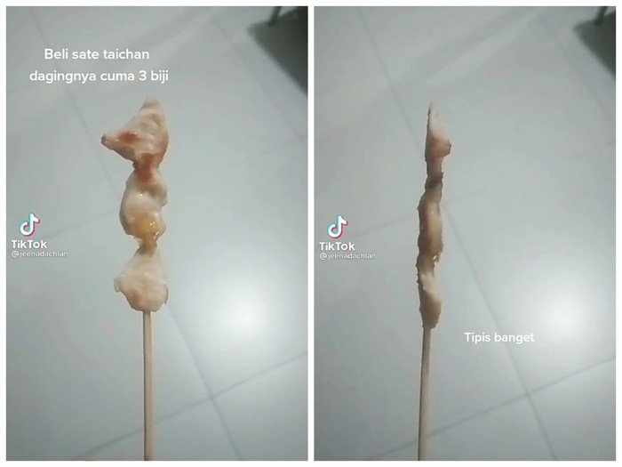Sate Taichan Wayang Zonk! Pesan Sate Taichan, Netizen Dapat Daging Super Tipis Mirip Wayang