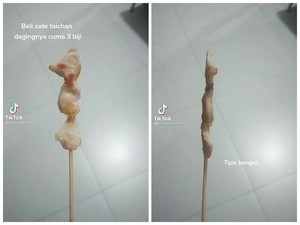 Zonk! Pesan Sate Taichan, Netizen Dapat Daging Super Tipis Mirip Wayang