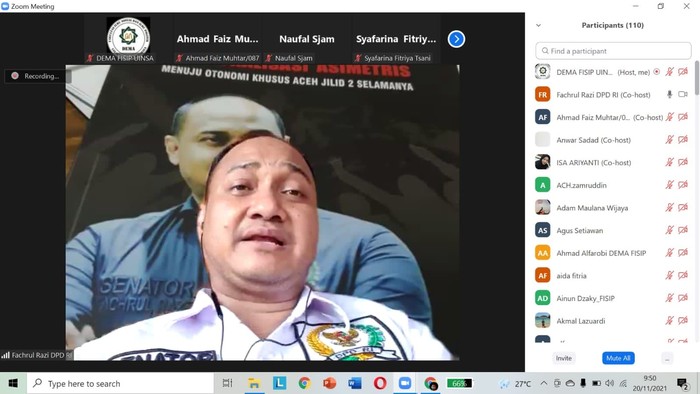 Ketua Komite I DPD RI, Fachrul Razi