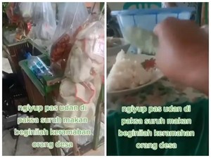 Numpang Neduh, Tukang Sayur Ini Disuguhi Banyak Makanan oleh Tuan Rumah