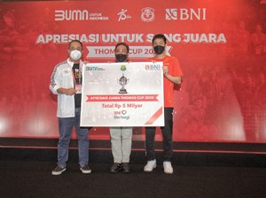 Rayakan Kemenangan Merebut Piala Thomas 2020, BNI Apresiasi PBSI