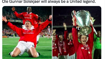 Apapun yang terjadi, fans sejati MU akan selalu menanggap Ole sebagai legenda. Foto: Twitter